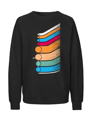 Retro Solar System - earth, mars, universe, colorful, solar system, planets, moon, planet, stars, saturn - Fairtrade Sweatshirt