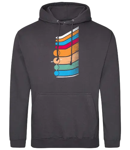 Retro Solar System - earth, mars, universe, colorful, solar system, planets, moon, planet, stars, saturn - Standard Hoodie