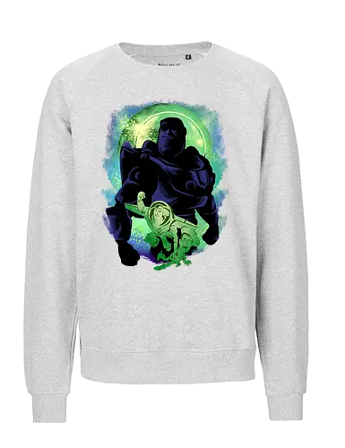 friendship never end - woody, buzz, lightyear, abstract, silhouette, sherif, astronaut, cartoon, bestfriend, valentine, love, care, family, 80s, cool, galaxy, negative space, glow, dramatic, movie, kids, children, childhood, 90s, friendship - Fairtrade Sweatshirt