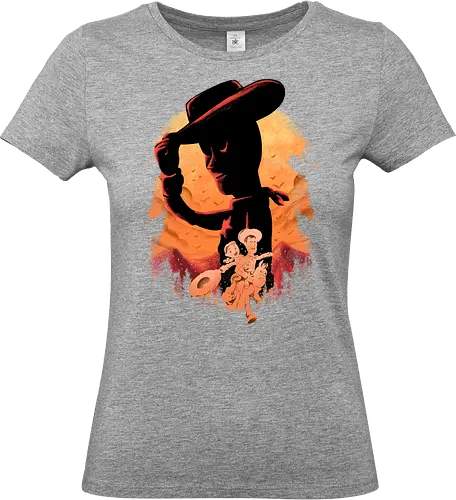 sweet memories - astronaut, cartoon, 80s, cool, galaxy, negative space, glow, dramatic, movie, kids, children, childhood, 90s, friendship, bestfriend, valentine, love, care, family, silhouette, sherif, woody, buzz, lightyear, abstract - Standard T-Shirt (Women)
