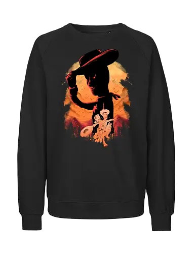 sweet memories - astronaut, cartoon, 80s, cool, galaxy, negative space, glow, dramatic, movie, kids, children, childhood, 90s, friendship, bestfriend, valentine, love, care, family, silhouette, sherif, woody, buzz, lightyear, abstract - Fairtrade Sweatshirt