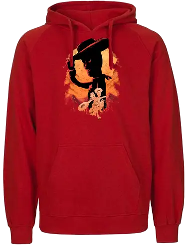 sweet memories - astronaut, cartoon, 80s, cool, galaxy, negative space, glow, dramatic, movie, kids, children, childhood, 90s, friendship, bestfriend, valentine, love, care, family, silhouette, sherif, woody, buzz, lightyear, abstract - Fairtrade Hoodie