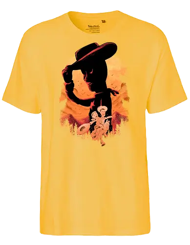 sweet memories - astronaut, cartoon, 80s, cool, galaxy, negative space, glow, dramatic, movie, kids, children, childhood, 90s, friendship, bestfriend, valentine, love, care, family, silhouette, sherif, woody, buzz, lightyear, abstract - Fairtrade T-Shirt