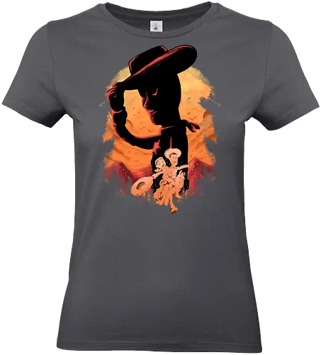 sweet memories - astronaut, cartoon, 80s, cool, galaxy, negative space, glow, dramatic, movie, kids, children, childhood, 90s, friendship, bestfriend, valentine, love, care, family, silhouette, sherif, woody, buzz, lightyear, abstract - Standard T-Shirt (Women)