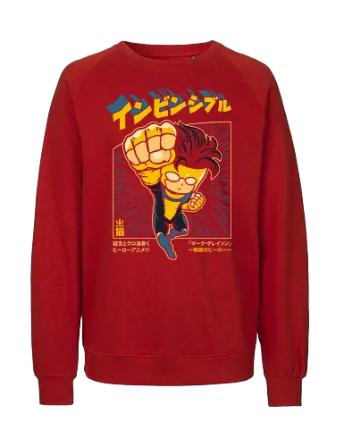 Invincible Chibi - invincible, omni man, grayson, viltrumite, sups, superhero, comic book, comic magazine, cartoon, chibi, cute, anime, japanese, manga, japan - Fairtrade Sweatshirt