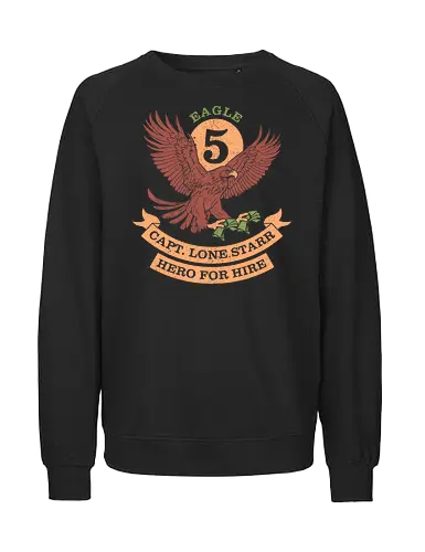 Eagle 5 - 80s scifi movie - 80s movies, 80s, badge, camper, cult film, funny, geek, retro, sarcasm, science fiction, scifi, space, spaceship, vintage, scifi movies - Fairtrade Sweatshirt