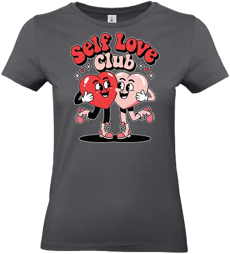 Self Love Club - self love, cartoon, hearts, love, friendship, stars, playful, cheerful, graphic, design - Standard T-Shirt (Women)