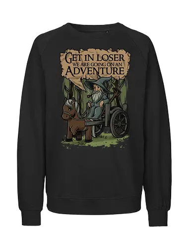 Medieval Wizard Adventure - fantasy, adventure, book, movie, wizard, grey, rpg, loser meme - Fairtrade Sweatshirt