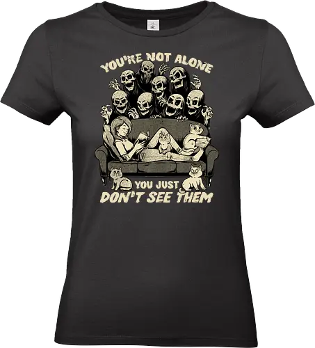 Ghosts and Cats Everywhere - Ghosts, cat, pet, Cats, cute, fun, funny, cosmic horror, horror, ghost, stories, dead, spirits, zombies, book, bookworm, books, relax, scary, creepy, scared, evil - Standard T-Shirt (Women)