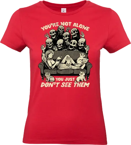 Ghosts and Cats Everywhere - Ghosts, cat, pet, Cats, cute, fun, funny, cosmic horror, horror, ghost, stories, dead, spirits, zombies, book, bookworm, books, relax, scary, creepy, scared, evil - Standard T-Shirt (Women)
