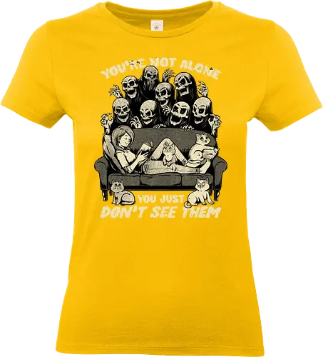 Ghosts and Cats Everywhere - Ghosts, cat, pet, Cats, cute, fun, funny, cosmic horror, horror, ghost, stories, dead, spirits, zombies, book, bookworm, books, relax, scary, creepy, scared, evil - Standard T-Shirt (Women)