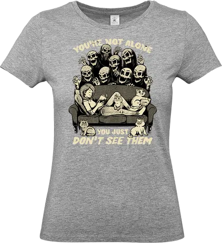 Ghosts and Cats Everywhere - Ghosts, cat, pet, Cats, cute, fun, funny, cosmic horror, horror, ghost, stories, dead, spirits, zombies, book, bookworm, books, relax, scary, creepy, scared, evil - Standard T-Shirt (Women)