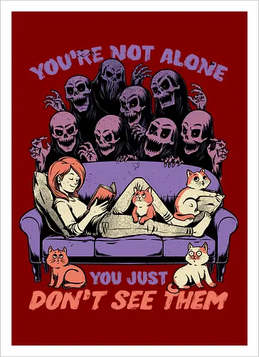 Ghosts and Cats Everywhere - Colored