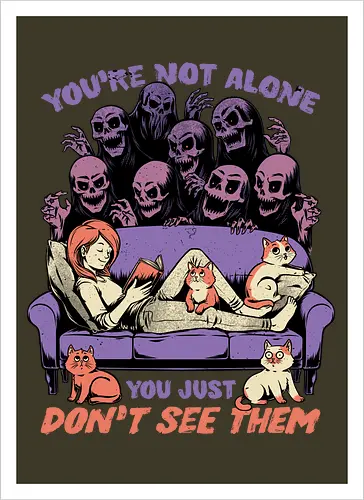 Ghosts and Cats Everywhere - Colored