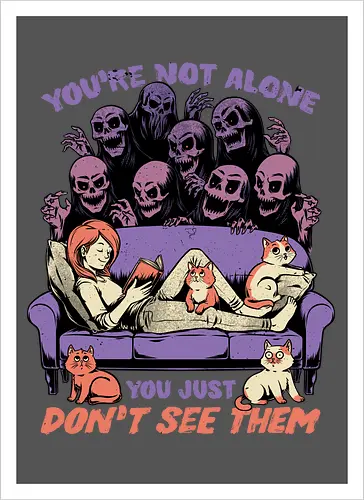 Ghosts and Cats Everywhere - Colored