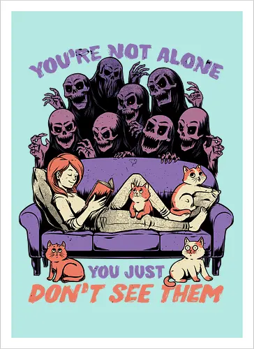 Ghosts and Cats Everywhere - Colored