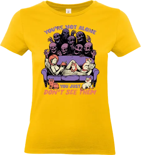 Ghosts and Cats Everywhere - Colored - Ghosts, cat, pet, Cats, cute, fun, funny, cosmic horror, horror, ghost, stories, dead, spirits, zombies, book, bookworm, books, relax, scary, creepy, scared, evil - Standard T-Shirt (Women)