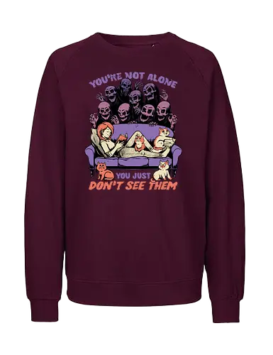 Ghosts and Cats Everywhere - Colored - Ghosts, cat, pet, Cats, cute, fun, funny, cosmic horror, horror, ghost, stories, dead, spirits, zombies, book, bookworm, books, relax, scary, creepy, scared, evil - Fairtrade Sweatshirt