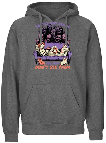 Ghosts and Cats Everywhere - Colored - Ghosts, cat, pet, Cats, cute, fun, funny, cosmic horror, horror, ghost, stories, dead, spirits, zombies, book, bookworm, books, relax, scary, creepy, scared, evil - Fairtrade Hoodie