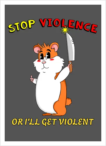 Stop Violence Hamster (Stoppt Gewalt Hamster)
