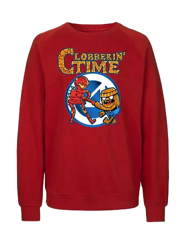 Clobberin Friends - clobberin, time, fantastic, comic, hero, superhero, adventure, parody, demonigote - Fairtrade Sweatshirt