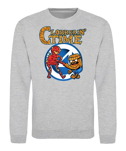 Clobberin Friends - clobberin, time, fantastic, comic, hero, superhero, adventure, parody, demonigote - Sweatshirt