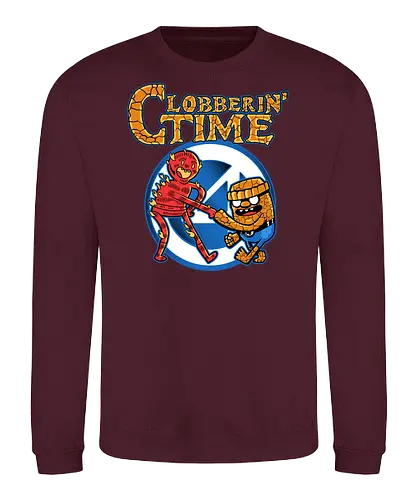 Clobberin Friends - clobberin, time, fantastic, comic, hero, superhero, adventure, parody, demonigote - Sweatshirt