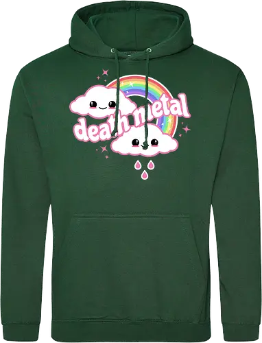 Death Metal Rainbow - death metal, rainbow, clouds, kawaii, death metal rainbow, cute, rain, funny - Standard Hoodie