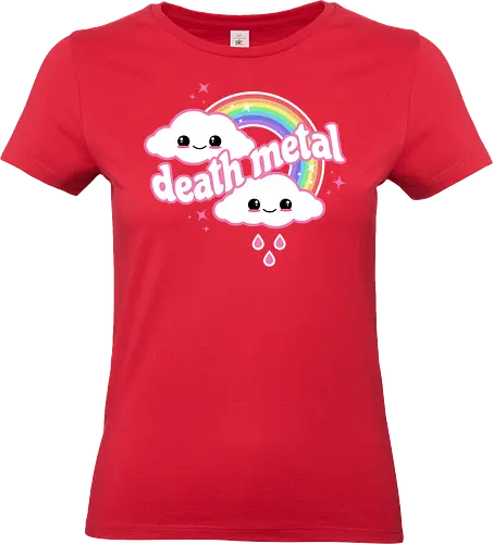 Death Metal Rainbow - death metal, rainbow, clouds, kawaii, death metal rainbow, cute, rain, funny - Standard T-Shirt (Women)