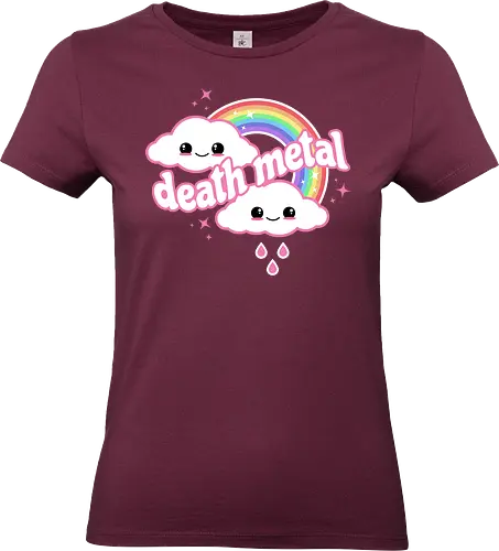 Death Metal Rainbow - death metal, rainbow, clouds, kawaii, death metal rainbow, cute, rain, funny - Standard T-Shirt (Women)