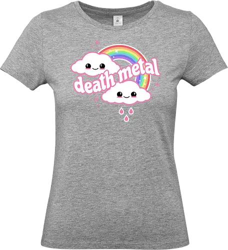 Death Metal Rainbow - death metal, rainbow, clouds, kawaii, death metal rainbow, cute, rain, funny - Standard T-Shirt (Women)