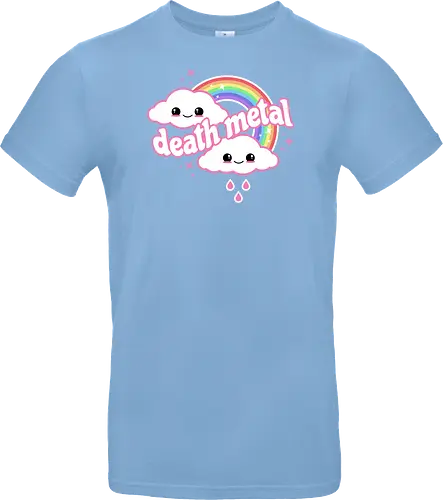 Death Metal Rainbow - death metal, rainbow, clouds, kawaii, death metal rainbow, cute, rain, funny - Standard T-Shirt