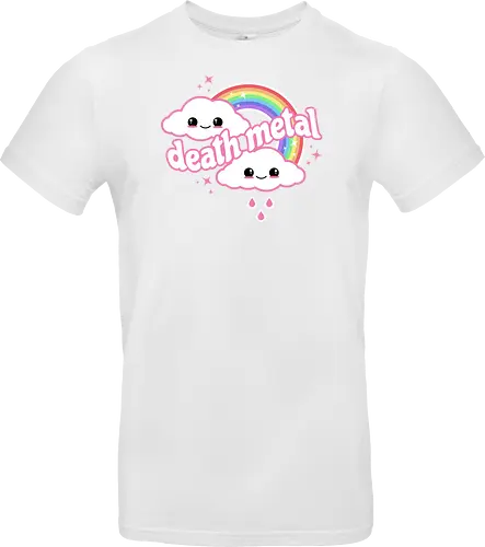 Death Metal Rainbow - death metal, rainbow, clouds, kawaii, death metal rainbow, cute, rain, funny - Standard T-Shirt