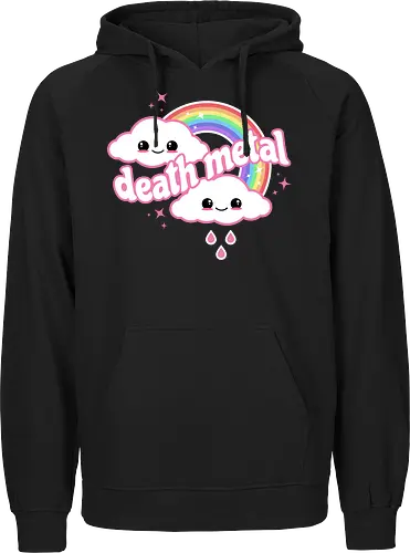 Death Metal Rainbow - death metal, rainbow, clouds, kawaii, death metal rainbow, cute, rain, funny - Fairtrade Hoodie