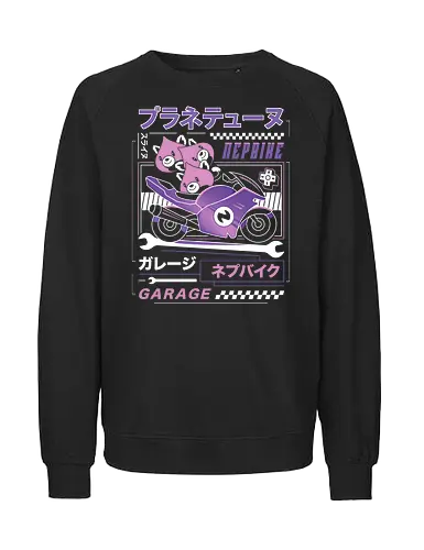 Planeptune Garage Aesthetic - hyperdimension, neptunia, purple heart, megadimension, superdimension, 4 goddesses online, nep nep, super neptunia rpg, neptune, video game, gaming, dogoo, neptunia vii, top nep, nepgear, nepnep - Fairtrade Sweatshirt