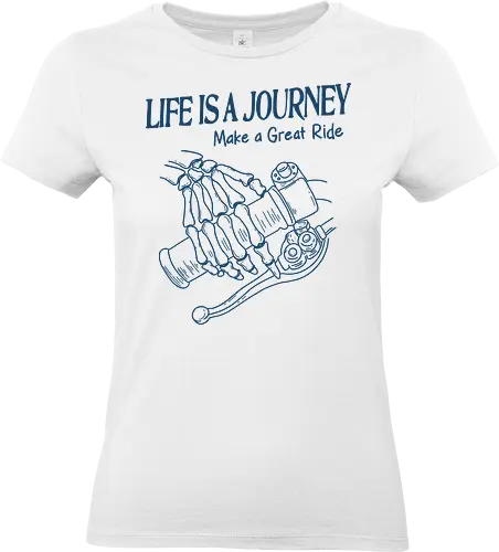 Make a Great Ride - motorcycle, great ride, ride or die, biker culture, biker, two wheels, moto lover, bike adventure, minimalist, motorcycle enthusiast - Standard T-Shirt (Women)
