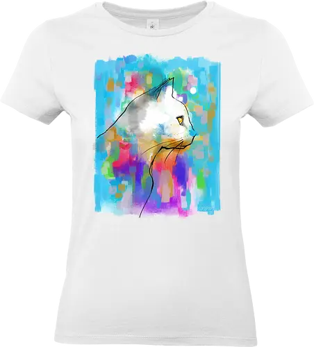 Artisticat - impressionism, cat, cat lovers, painting, colorfull - Standard T-Shirt (Women)