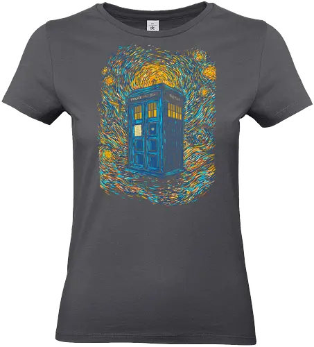 Starry blue box-remix - Doctor, Van Gogh, painting, whovian, tardis, scifi, tv show, who, pop culture, cult tv - Standard T-Shirt (Women)