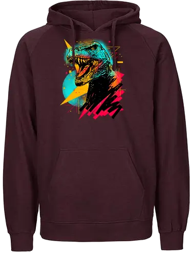Synthosaurus Rex - T-Rex, synthwave, retro, vintage, dinosaur - Fairtrade Hoodie
