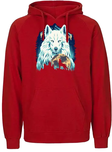 Snow Wolf - Wolf, Snow, Winter - Fairtrade Hoodie