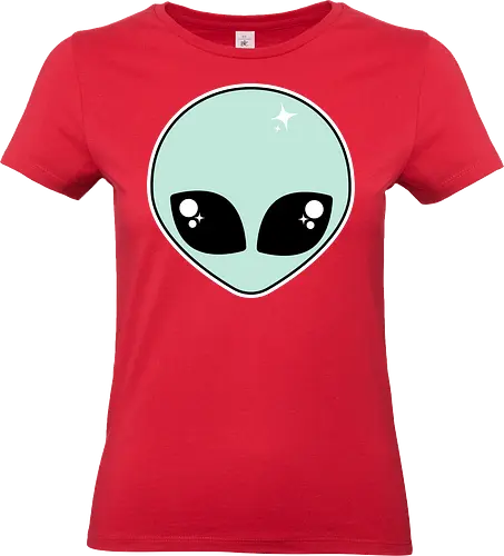 Alien - alien, kawaii, cute, alien head, adorable, pastel goth, pastel green, green, pastel goth alien, spooky cute - Standard T-Shirt (Women)