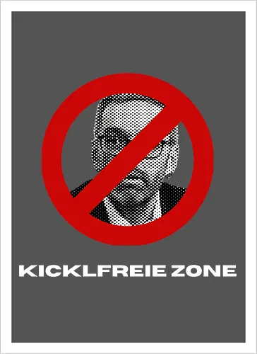 Kicklfreie Zone Weisse Schrift