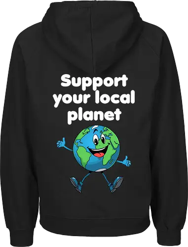Support your local planet (Rücken, dunkel)