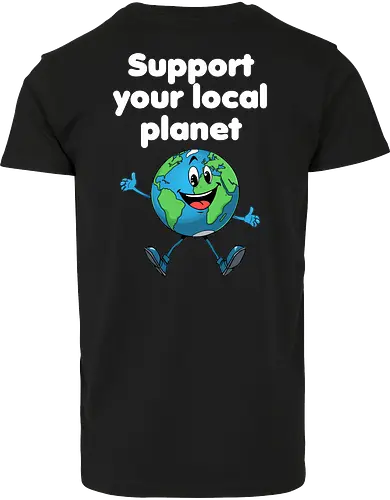 Support your local planet (Rücken, dunkel)