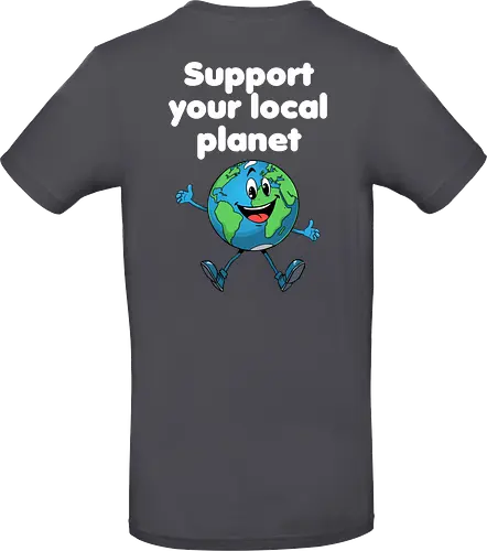 Support your local planet (Rücken, dunkel)