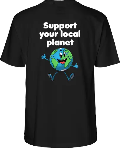 Support your local planet (Rücken, dunkel)