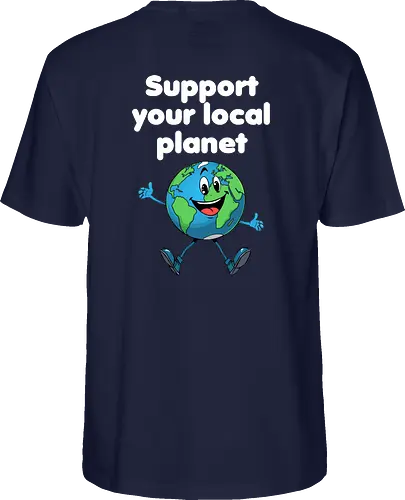 Support your local planet (Rücken, dunkel)