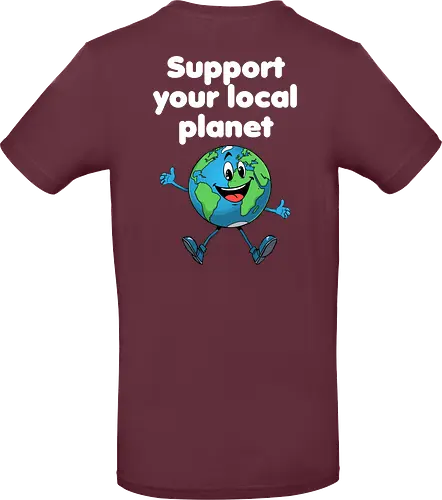 Support your local planet (Rücken, dunkel)