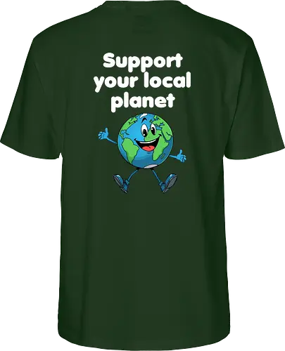 Support your local planet (Rücken, dunkel)