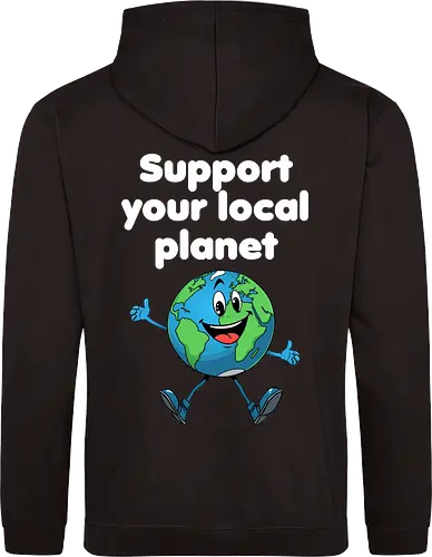 Support your local planet (Rücken, dunkel)